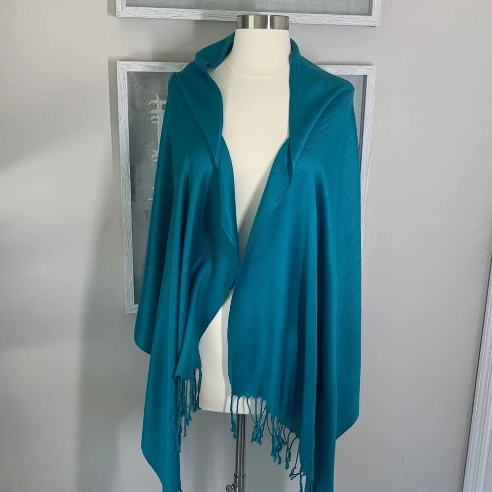 Teal jewel tone pashmina wrap